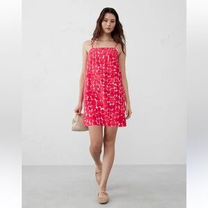 Banana Republic Linen-Blend Strappy Mini Dress in Pink Pebble